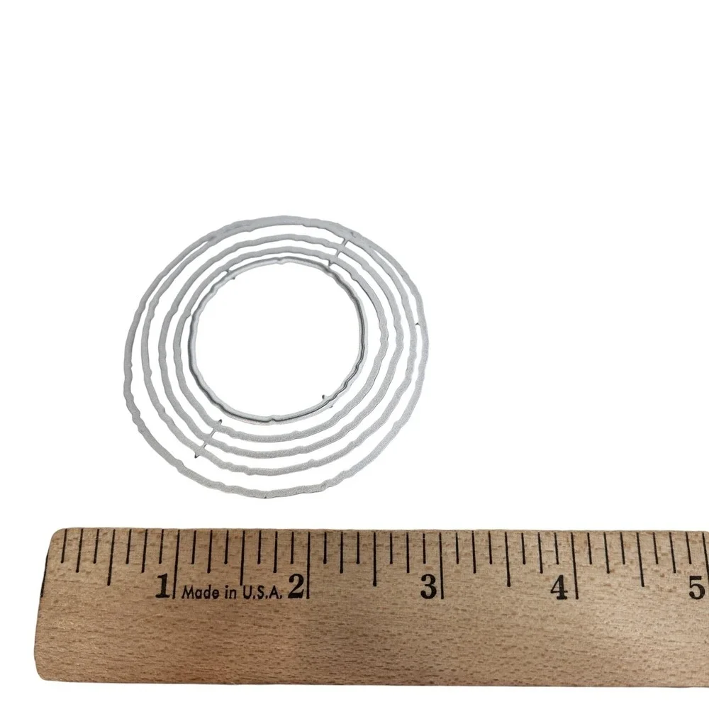 Oval Circle Nesting Cutting Dies Lot Silver Metal Scrapbook Cardmaking Frames